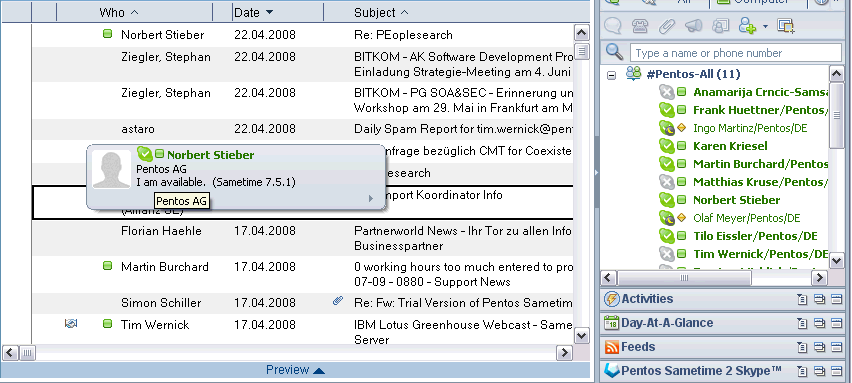Sametime and Skype Sametime and Skype